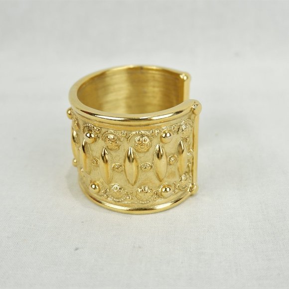 TORY BURCH Gold Plated Wide Cuff Bracelet Bangle - Picture 3 of 3